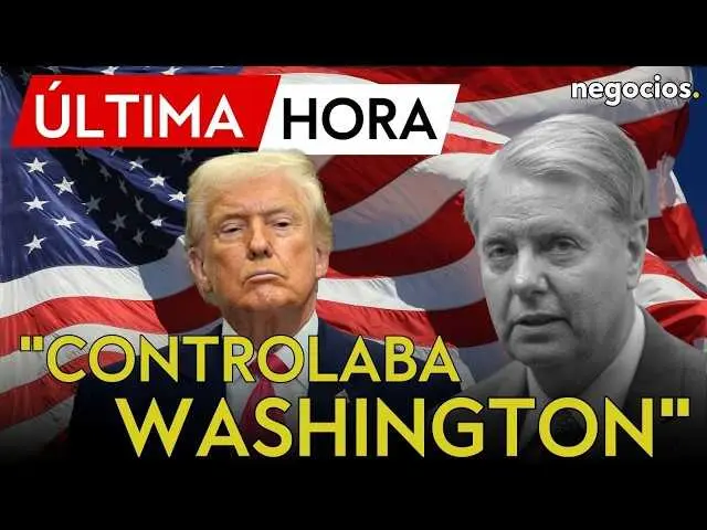 Captura de pantalla del v&iacute;deo donde Donald Trump rinde homenaje a Lindsey Graham durante su funeral.<br>                        <br>                        <br>                        <br>                      
