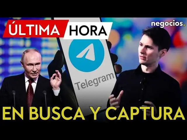 Fotograf&iacute;a de Pavel Durov, fundador de Telegram, con imagen de fondo del logotipo de Telegram y bandera de Rusia.<br>                        <br>                        <br>                        <br>                      
