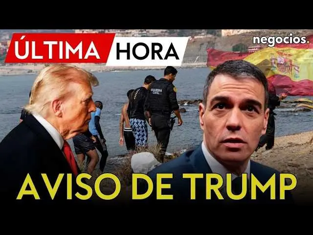 Imagen del video que muestra la entrada masiva de migrantes en Ceuta que motiv&oacute; la reacci&oacute;n del expresidente Donald Trump.<br>                        <br>                        <br>                        <br>                      