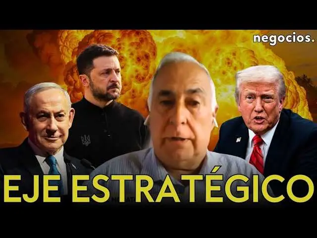 Miniatura del v&iacute;deo que muestra los rostros de Donald Trump, Benjamin Netanyahu y Volod&iacute;mir Zelensky, representando la alianza estrat&eacute;gica abordada en el an&aacute;lisis.<br>                        <br>                        <br>                        <br>                      