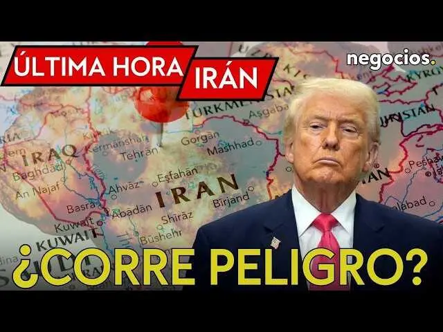 Imagen del canal Negocios TV con escena del avi&oacute;n presidencial y mapa del Estrecho de Ormuz.<br>                        <br>                        <br>                        <br>                      