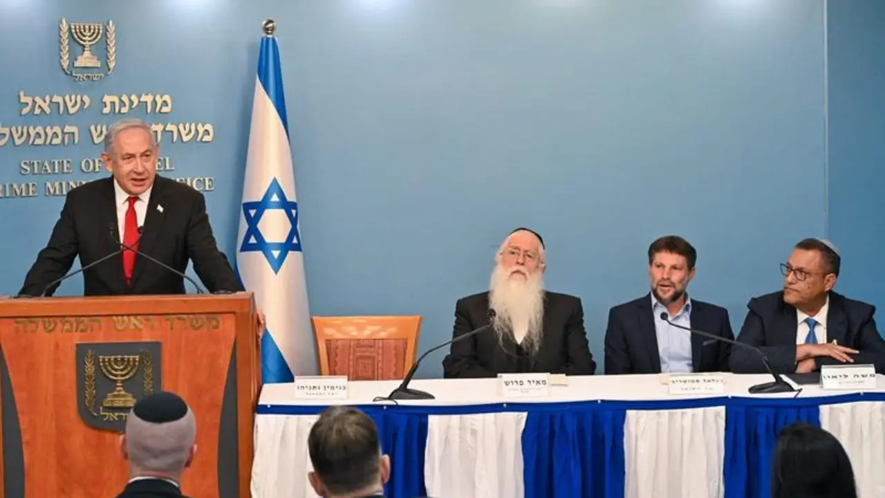 August 20, 2023, Jerusalem, Jerusalem, Palestinian Territory: Israeli Prime Minister Benjamin Netanyahu attends a cabinet meeting at the prime minister's office in Jerusalem, 20 August 2023
Europa Press/Contacto/Israeli Prime Minister
(Foto de ARCHIVO)
20/8/2023