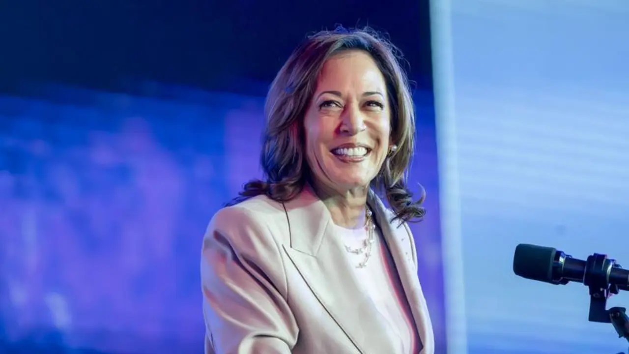 21 May 2024, US, Philadelphia: US Vice President Kamala Harris delivers the keynote speech at the 2024 Service Employees International Union (SEIU) convention in Philadelphia. Photo: Ricky Fitchett/ZUMA Press Wire/dpa
Ricky Fitchett/ZUMA Press Wire/d / DPA
(Foto de ARCHIVO)
21/5/2024 ONLY FOR USE IN SPAIN