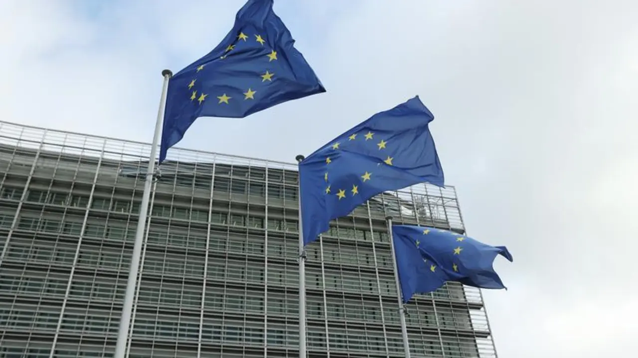 BRUSSELS, Nov. 16, 2023  -- This photo taken on Nov. 15, 2023 shows part of the European Commission building in Brussels, Belgium.
  The European Union (EU) economy lost momentum in 2023, according to the European Commission's Autumn Economic Forecast published here on Wednesday.
  The Commission has downgraded its forecast for economic growth in both the EU and the eurozone this year to 0.6 percent from the previously projected 0.8 percent.,Image: 822321027, License: Rights-managed, Restrictions: , Model Release: no, Credit line: Zhao Dingzhe / Xinhua News / ContactoPhoto