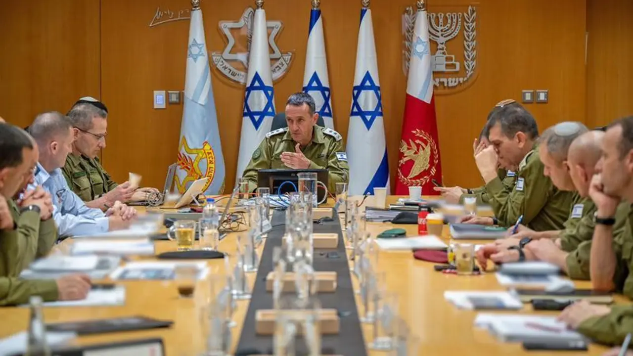 April 14, 2024, Israel: Israel Defense Forces (IDF) Chief of the General Staff, LTG HERZI HALEVI, meets with his military commanders on Sunday. Halevi, in a statement Monday from the Nevatim Airbase, said the Iranian missile and drone attack on Israel 'will be met with a response.',Image: 865135874, License: Rights-managed, Restrictions: , Model Release: no, Pictured: Halevi Herzi, Credit line: Israel Defense Forces / Zuma Press / ContactoPhoto
