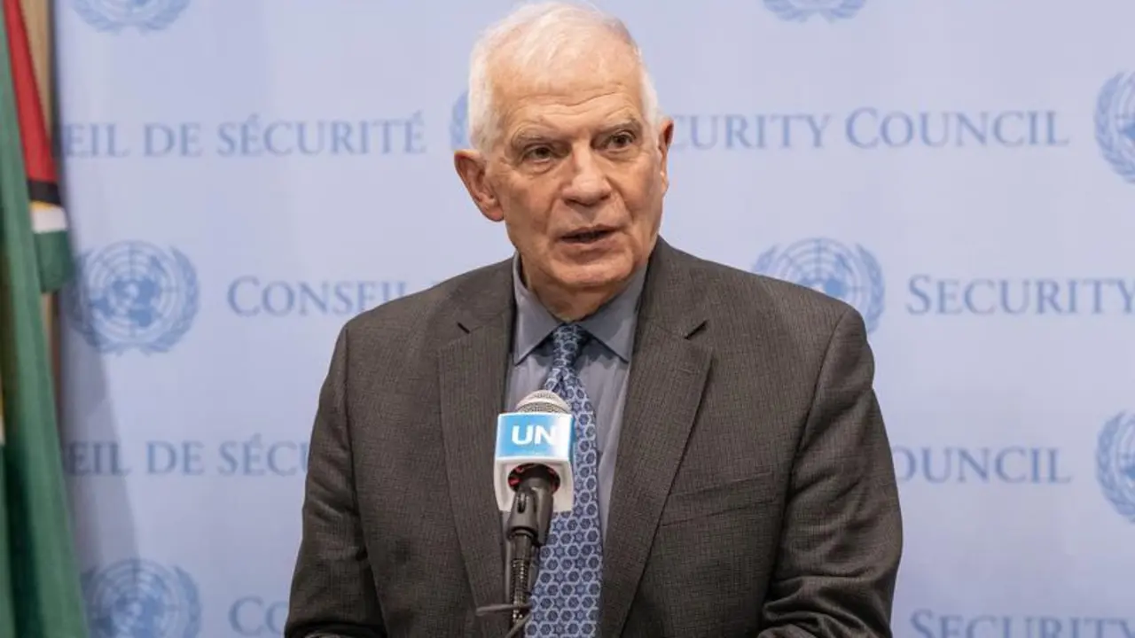 March 12, 2024, New York, New York, United States: Josep Borrell, High Representative of the European Union for Foreign Affairs and Security Policy speaks to the press at UN Headquarters.,Image: 856566519, License: Rights-managed, Restrictions: , Model Release: no, Credit line: Lev Radin / Zuma Press / ContactoPhoto