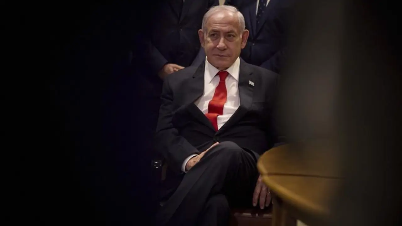 September 20, 2023, New York, NY, United States: Israeli Prime Minister Benjamin Netanyahu listens during a bilateral meeting with Ukrainian President Volodymyr Zelenskyy on the sidelines of the United Nations general assembly, September 20, 2023 In New York City, New York, USA.,Image: 806938525, License: Rights-managed, Restrictions: , Model Release: no, Credit line: Ukraine Presidency/Ukrainian Pre / Zuma Press / ContactoPhoto