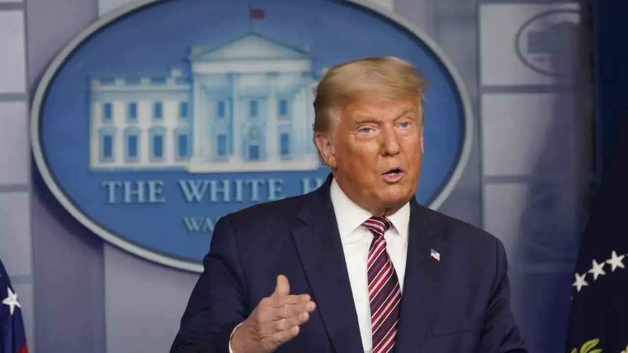 November 5, 2020, Washington, District of Columbia, USA: United States President DONALD TRUMP holds a briefing in the Brady Briefing Room at the White House. Trump ends his briefing by saying that both he and Biden can call the states 'but ultimately I feel that judges will have to rule'.,Image: 567615805, License: Rights-managed, Restrictions: , Model Release: no, Pictured: Trump Donald, Credit line: Chris Kleponis / Zuma Press / ContactoPhoto