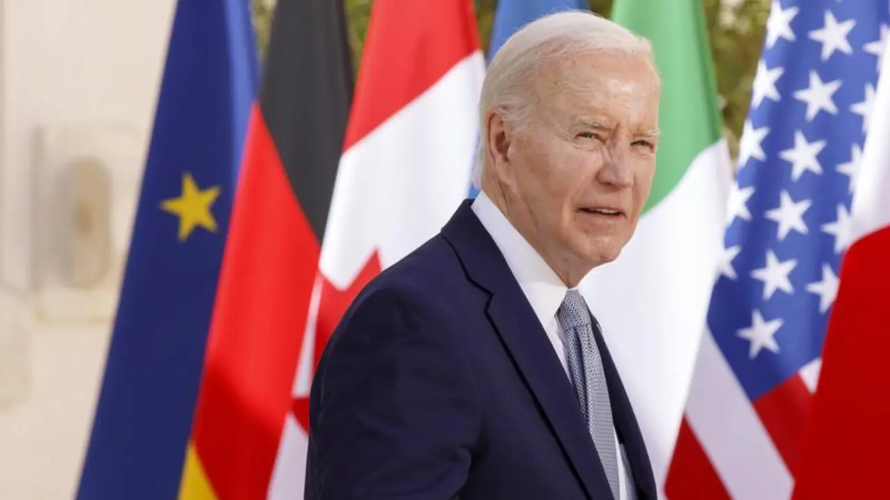 June 13, 2024, Savelletri Di Fasano, Italy: U.S President Joe Biden walks to the leaders meeting of the 50th G7 Summit at the Borgo Egnazia resort, June 13, 2024, in Savelletri di Fasano, Italy.,Image: 881491205, License: Rights-managed, Restrictions: , Model Release: no, Credit line: Presidenza Del Consiglio/G7 Ital / Zuma Press / ContactoPhoto