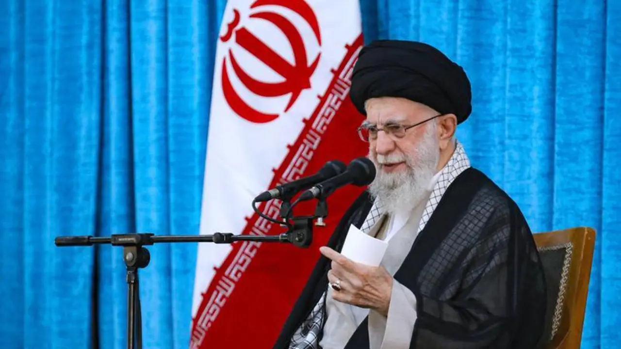 June 3, 2024, Tehran, Iran: Iranian Supreme Leader Ayatollah ALI KHAMENEI speaks during a ceremony marking the 35th death anniversary of the Islamic Republic's founder Ayatollah Ruhollah Khomeini, at his mausoleum just outside Tehran.,Image: 878615289, License: Rights-managed, Restrictions: , Model Release: no, Credit line: Iranian Supreme Leader'S Office / Zuma Press / ContactoPhoto