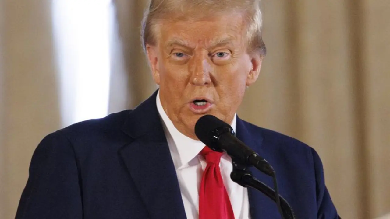 October 29, 2024, Miami, Fl: Republican presidential nominee former President Donald Trump speaks about his campaign during a news conference on Tuesday, Oct. 29, 2024, at his Mar-a-Lago estate in Palm Beach, Florida.,Image: 928392038, License: Rights-managed, Restrictions: , Model Release: no, Credit line: Alie Skowronski / Zuma Press / ContactoPhoto