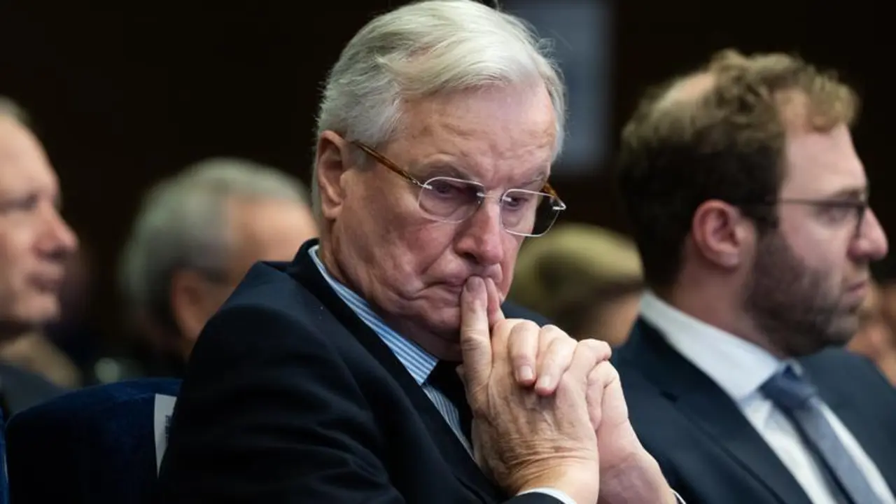 November 22, 2024, Paris, France, France: French Prime Minister Michel Barnier attends the France Italy Germany Trilateral business forum. Now in its sixth year, the Trilateral Forum brings together the MEDEF, Confindustria and BDI business associations of the three countries, which represent the industrial sectors of the largest European economies.,Image: 937497344, License: Rights-managed, Restrictions: * Belgium, Denmark, France and Germany Out *, Model Release: no, Credit line: Alexis Sciard / Zuma Press / ContactoPhoto