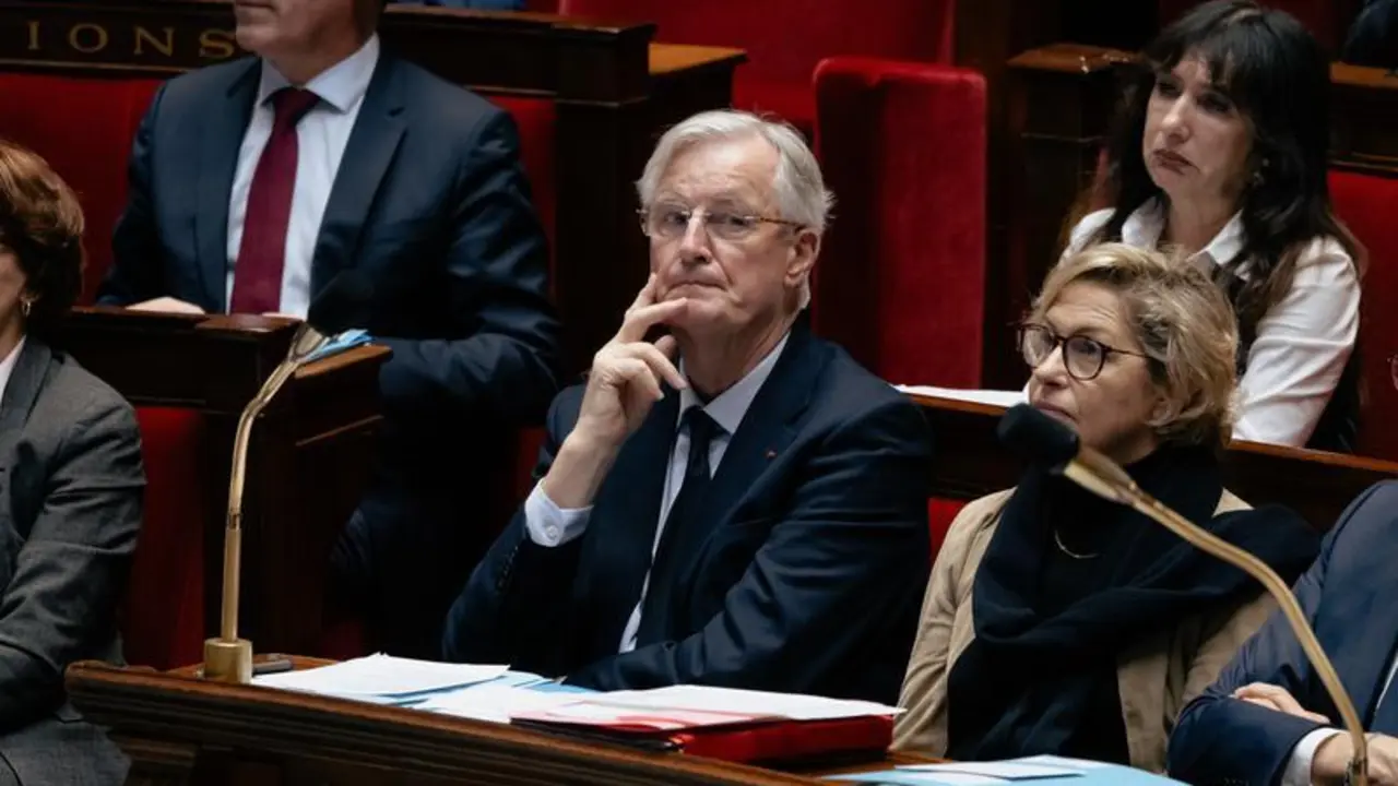 November 26, 2024, Paris, France, France: Session of Questions to the government at the French parliament - French Prime Minister Michel Barnier POLITIQUE, ASSEMBLEE NATIONALE, HEMICYCLE.,Image: 939419670, License: Rights-managed, Restrictions: * Belgium, Denmark, France and Germany Out *, Model Release: no, Credit line: Alexis Sciard / Zuma Press / ContactoPhoto