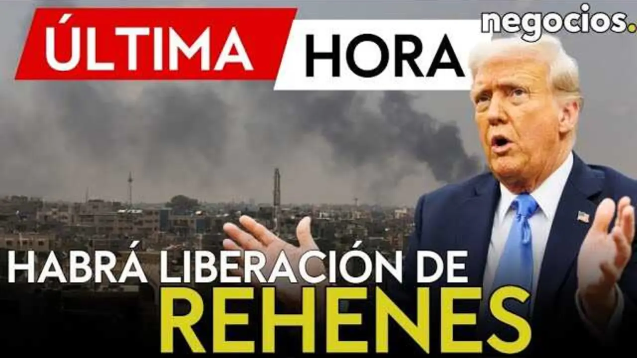 La captura de pantalla del anuncio oficial de Hamás aceptando la propuesta de Trump, con una bandera del movimiento y elementos simbólicos del conflicto en Gaza.<br>                        <br>                        <br>                        <br>                      