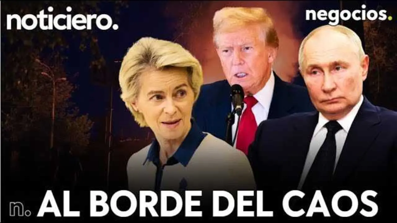 Captura de pantalla del vídeo de Negocios TV mostrando titulares sobre las tensiones en Oriente Medio y Ucrania, con mapas y gráficos ilustrativos.<br>                        <br>                        <br>                        <br>                      