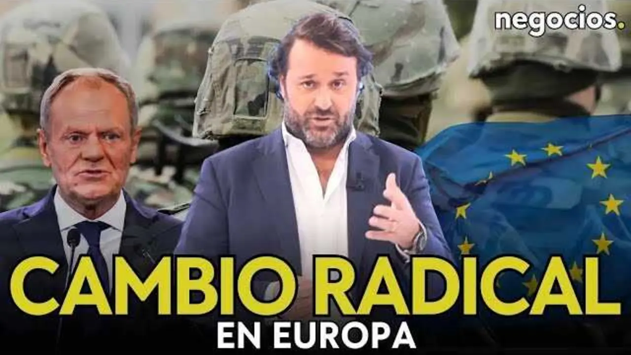 Pantalla de un análisis de actualidad en un estudio de televisión, con gráficos y mapas sobre la situación geopolítica europea y global.<br>                        <br>                        <br>                        <br>                      