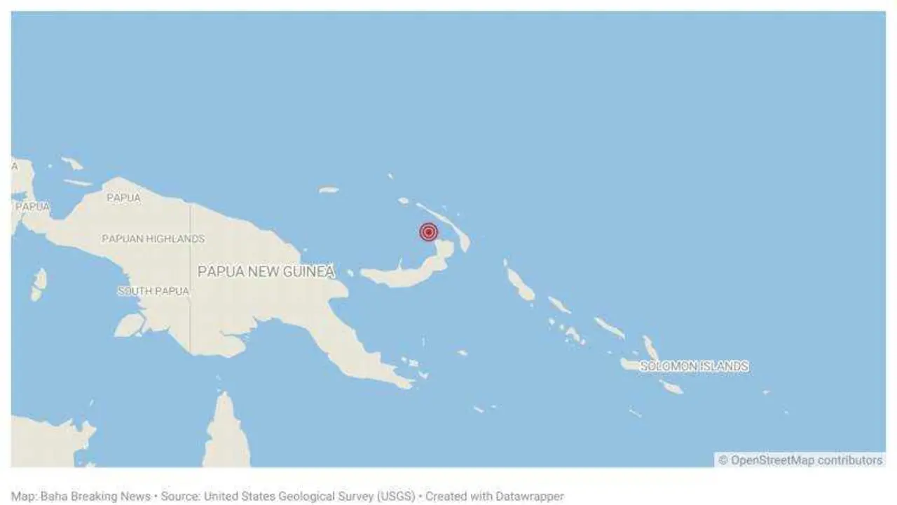 Un fuerte terremoto de 5,2 grados sacude la costa de Papúa Nueva Guinea en plena noche