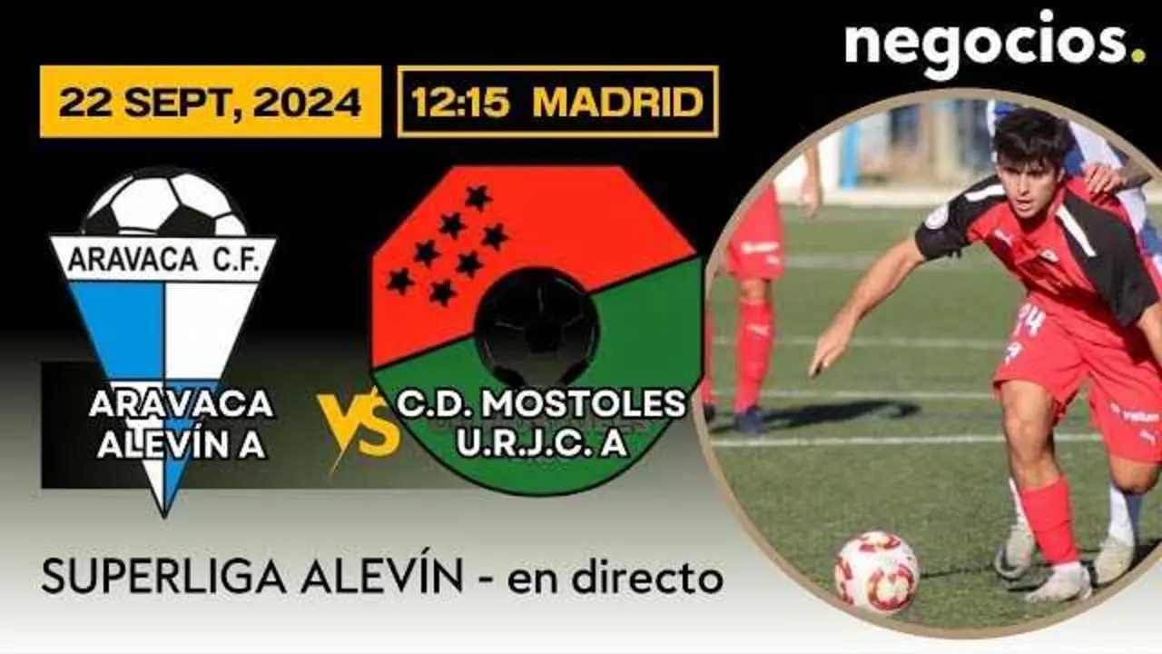 Imagen promocional del partido entre Aravaca CF.-Ceiba “A” y C.D. Móstoles URJC “A” de la Superliga Alevín, capturada en un momento del encuentro.<br>                        <br>                        <br>                        <br>                      