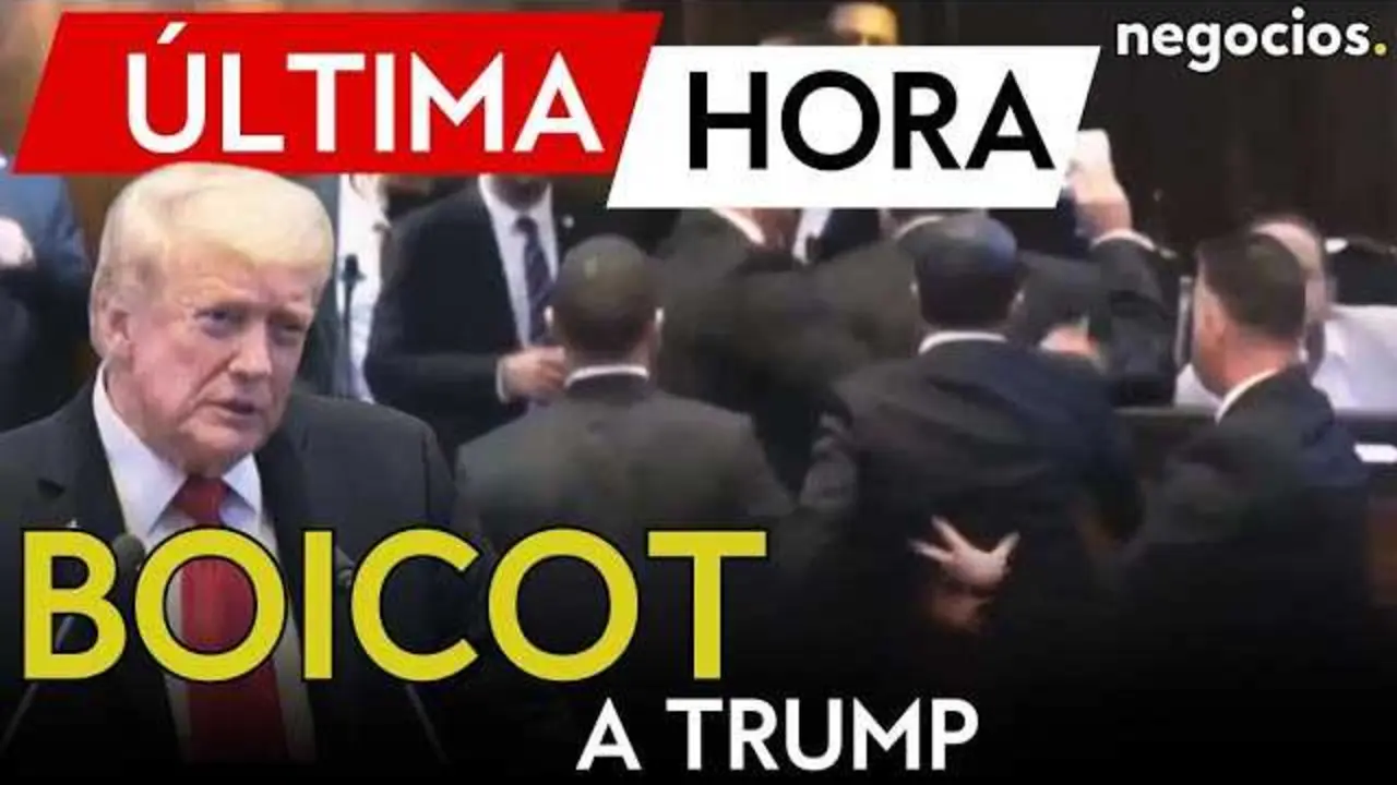 Imagen oficial del video mostrando la sesión en la Knesset durante el discurso de Donald Trump.<br>                        <br>                        <br>                        <br>                      