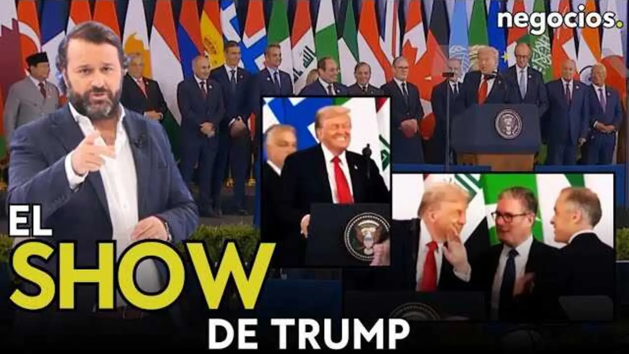 Donald Trump en la cumbre de Egipto, protagonizando un momento de tensión y teatralidad mediática.<br>                        <br>                        <br>                        <br>                      