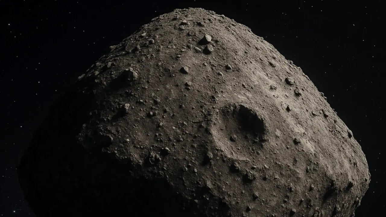 Recreación por IA de cómo sería el asteroide Bennu