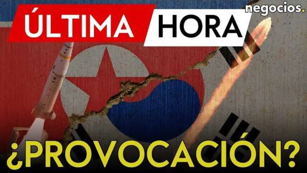 Imagen del lanzamiento de un misil balístico norcoreano hacia el Mar de Japón, usado en el video de Negocios TV.<br>                        <br>                        <br>                        <br>                      