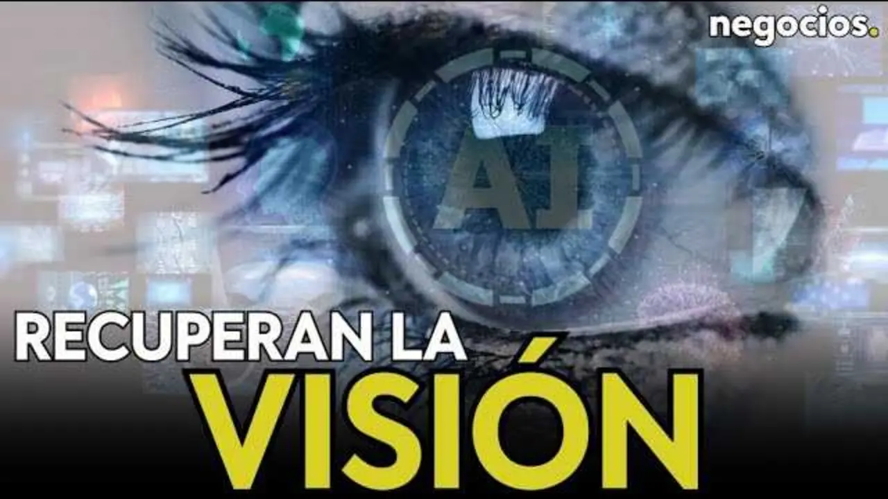 Imagen que muestra el implante electrónico subretinal junto a las gafas especiales utilizadas por los pacientes para recuperar la visión<br>                        <br>                        <br>                        <br>                      