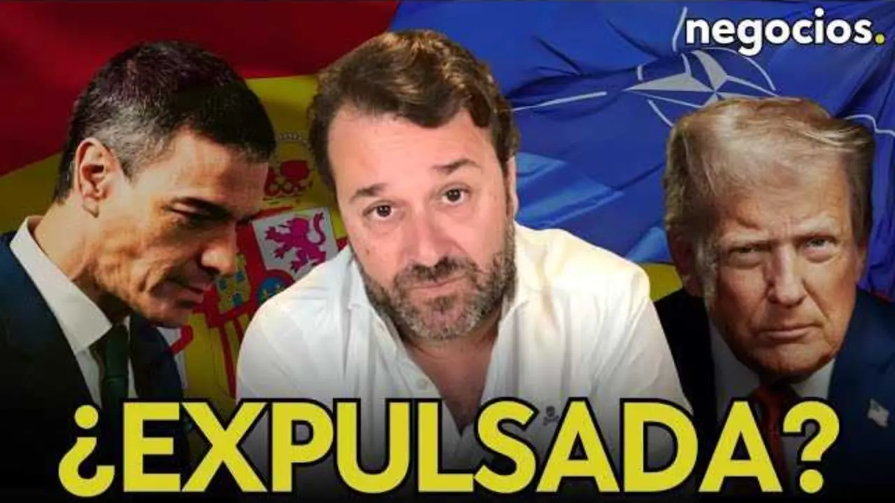 Miniatura del vídeo mostrando el título 'Vuelve la amenaza a España: ¿riesgo de salida de la OTAN si no acepta el 5% en defensa?' con fondo simbólico militar<br>                        <br>                        <br>                        <br>                      