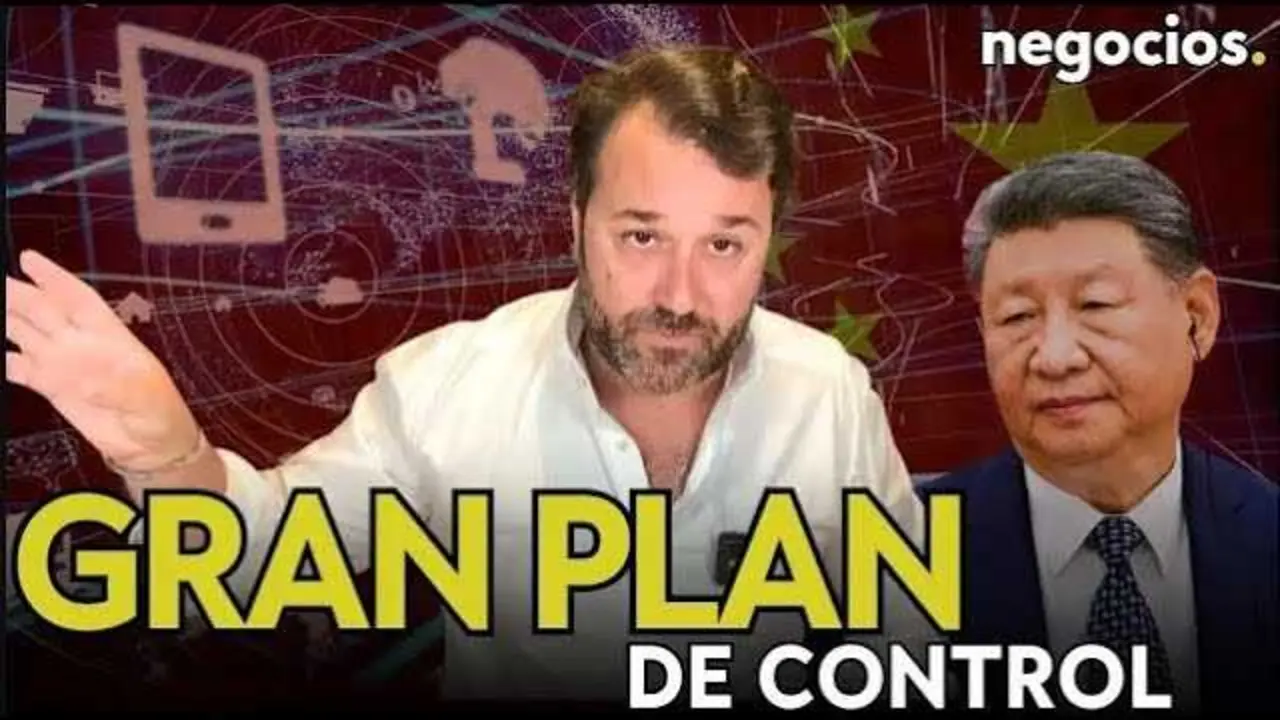 Pantallazo del vídeo de Negocios TV que muestra el análisis sobre la censura digital y control estatal en China<br>                        <br>                        <br>                        <br>                      