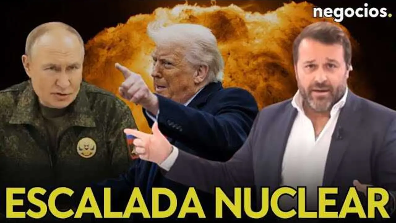 Captura del vídeo que muestra la escalada nuclear entre EEUU y Rusia con imágenes del misil Burevestnik y la reacción de Donald Trump.<br>                        <br>                        <br>                        <br>                      