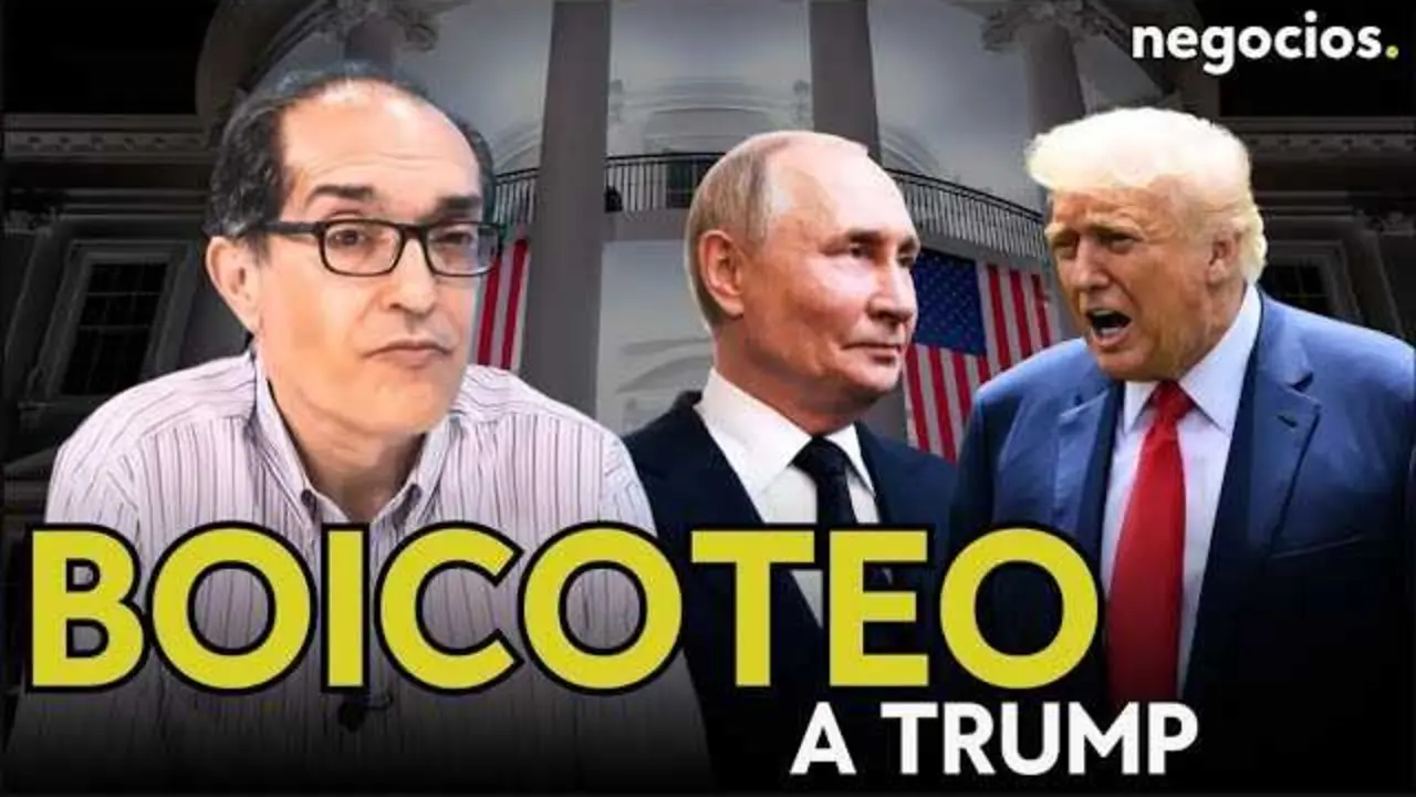 Captura de pantalla del vídeo de Negocios TV que analiza las sanciones de Trump contra Rusia y la cancelación de la cumbre con Putin<br>                        <br>                        <br>                        <br>                      