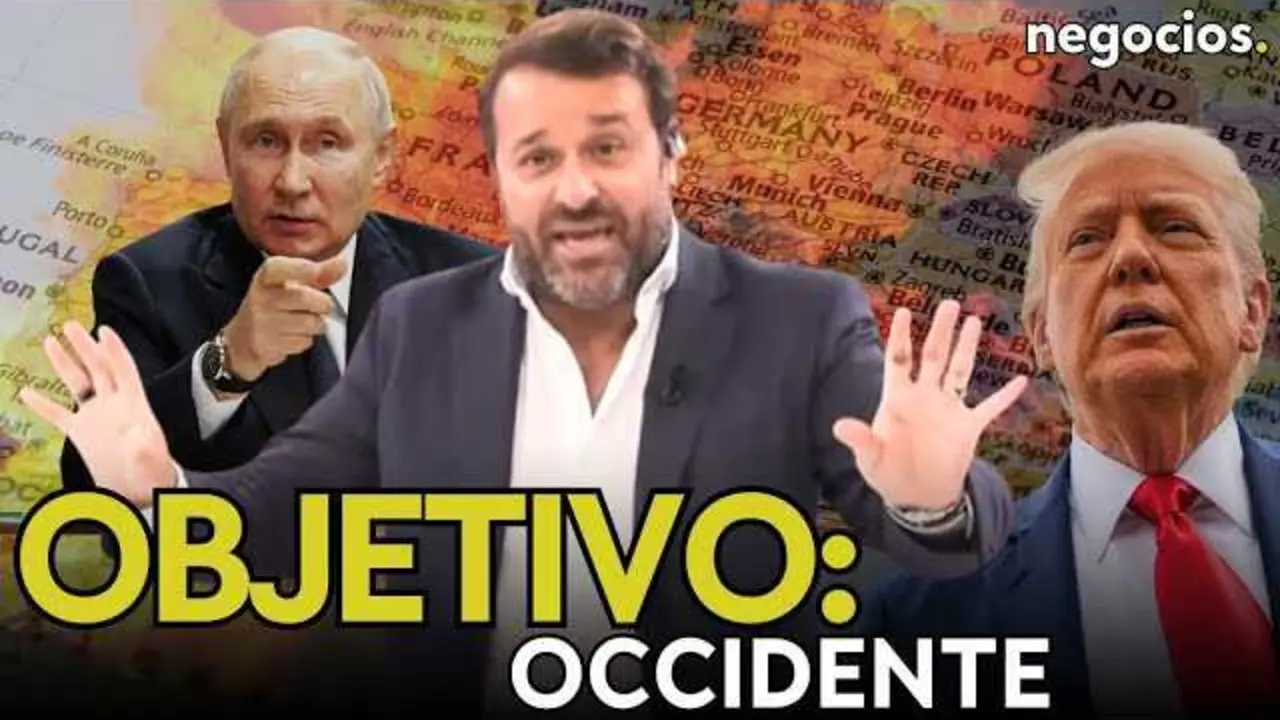 Fotografía del misil Burevestnik en la imagen promocional del canal Negocios TV que ilustra el avance tecnológico militar ruso.<br>                        <br>                        <br>                        <br>                      