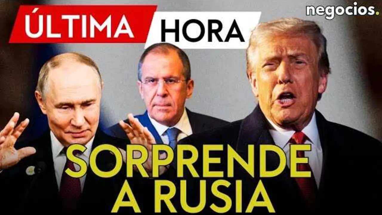 Captura del vídeo de Negocios TV mostrando la noticia sobre el cambio de postura de Trump respecto a Ucrania<br>                        <br>                        <br>                        <br>                      