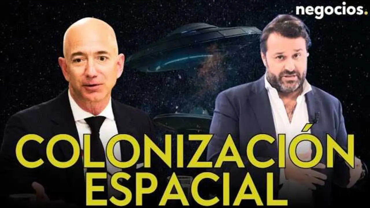 Jeff Bezos durante la presentación de sus proyectos espaciales en la Italian Tech Week<br>                        <br>                        <br>                        <br>                      