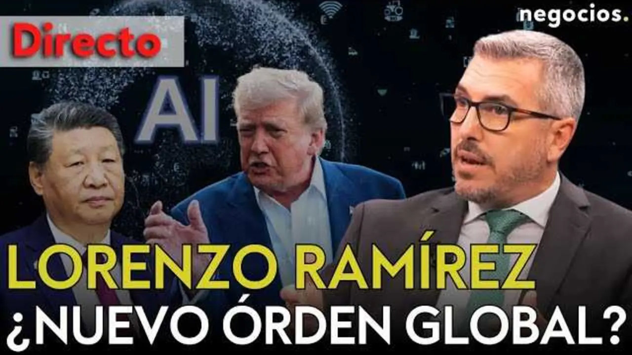 Miniatura del vídeo que muestra a Lorenzo Ramírez en entrevista, con gráficos de economía y tecnología de fondo.<br>                        <br>                        <br>                        <br>                      