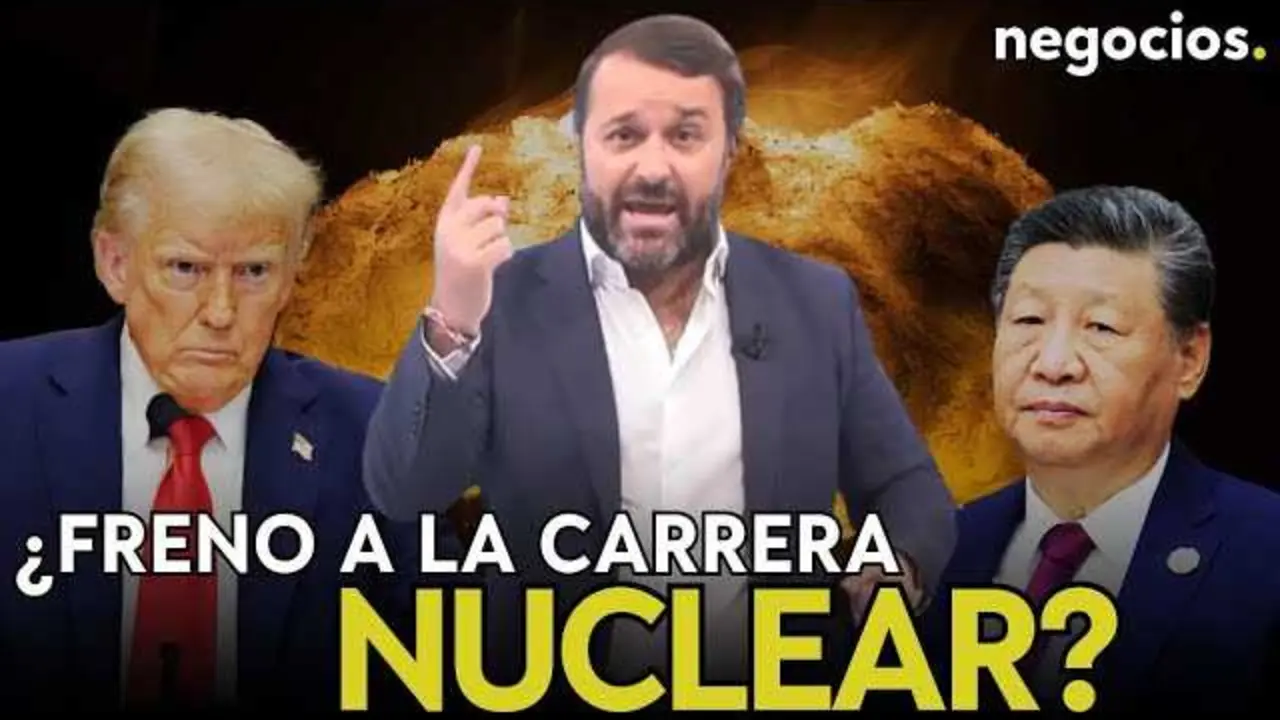 Miniatura del vídeo que muestra el logo de Negocios TV con gráficos financieros y símbolos nucleares<br>                        <br>                        <br>                        <br>                      