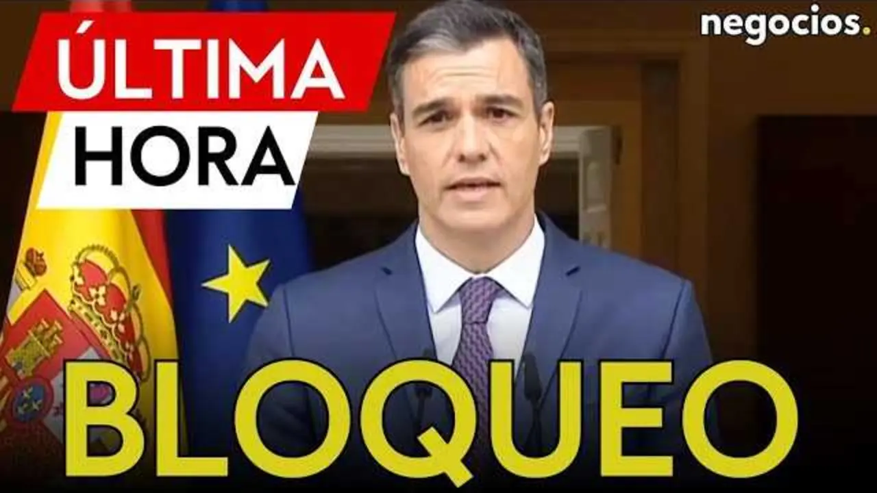 Pedro Sánchez y mapa de España con destacada la región de Cataluña, simbolizando el bloqueo político impuesto por Junts per Catalunya.<br>                        <br>                        <br>                        <br>                      