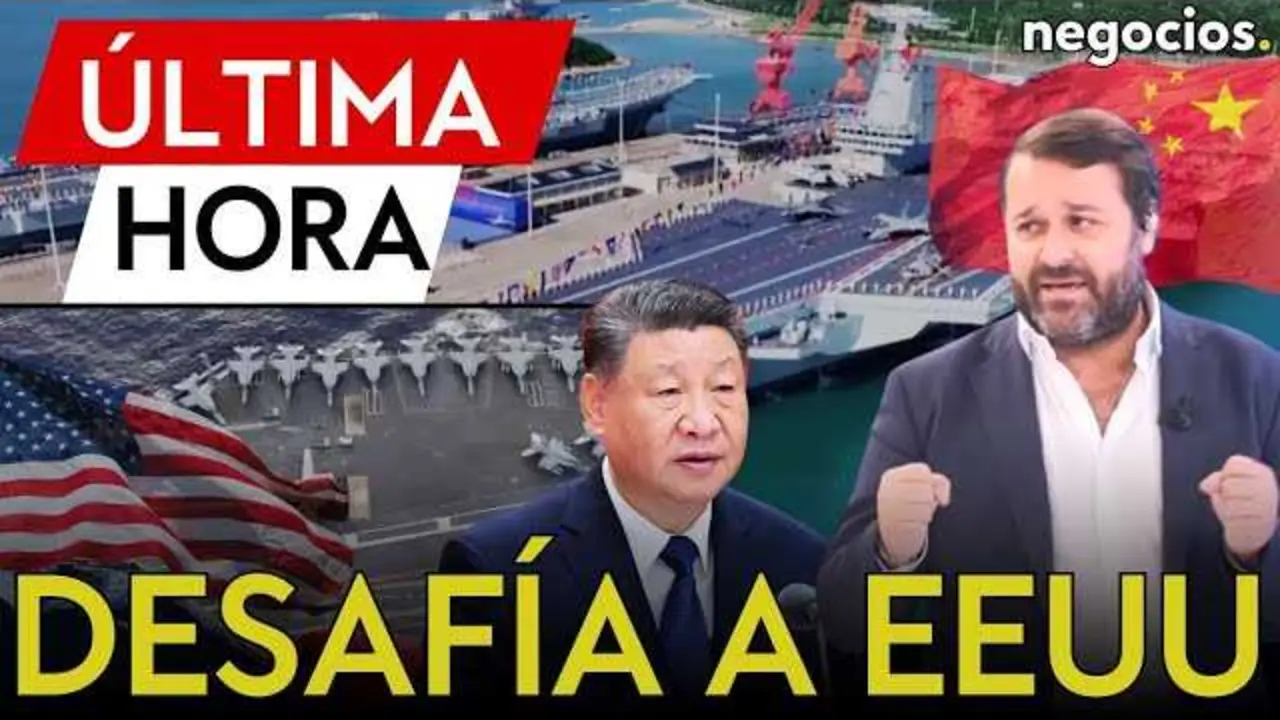 Imagen del portaaviones chino Fujian durante su presentación oficial en la base naval de Sanya, en la isla de Hainan.<br>                        <br>                        <br>                        <br>                      