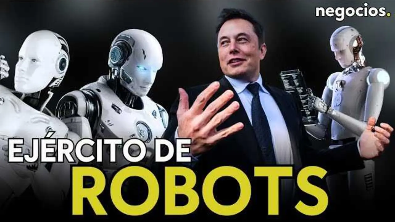 Elon Musk presenta el robot humanoide Optimus en un evento de Tesla, acompañado del logo de la compañía.<br>                        <br>                        <br>                        <br>                      