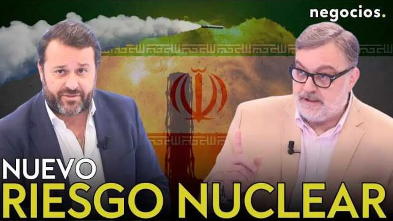 Fotografía del video de Negocios TV donde Gustavo de Arístegui habla sobre la amenaza creciente de Irán en la carrera armamentística y su desarrollo de armamento nuclear.<br>                        <br>                        <br>                        <br>                      