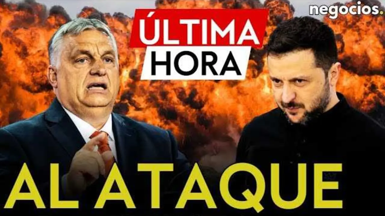 Viktor Orbán con semblante serio durante una conferencia de prensa, mientras al fondo se aprecia la bandera húngara, reflejando la tensión diplomática con Ucrania.<br>                        <br>                        <br>                        <br>                      