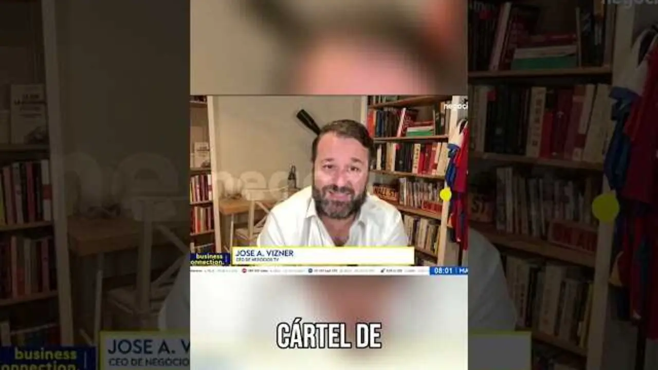 Thumbnail del vídeo de Negocios TV donde se muestra a Donald Trump con un fondo alusivo a Venezuela y temas geopolíticos.<br>                        <br>                        <br>                        <br>                      