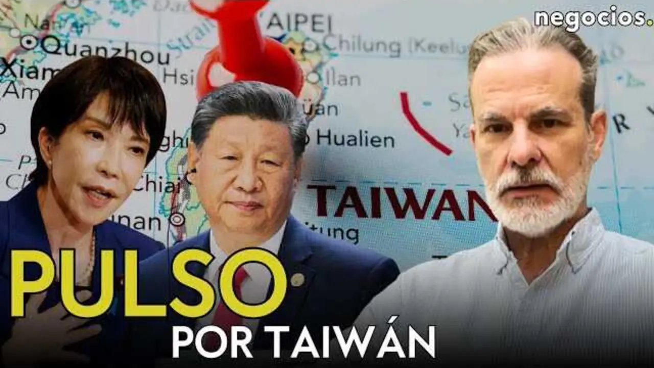 Imagen del canal Negocios TV que muestra la tensión geopolítica en Asia-Pacífico centrada en Taiwán, Japón y China.<br>                        <br>                        <br>                        <br>                      