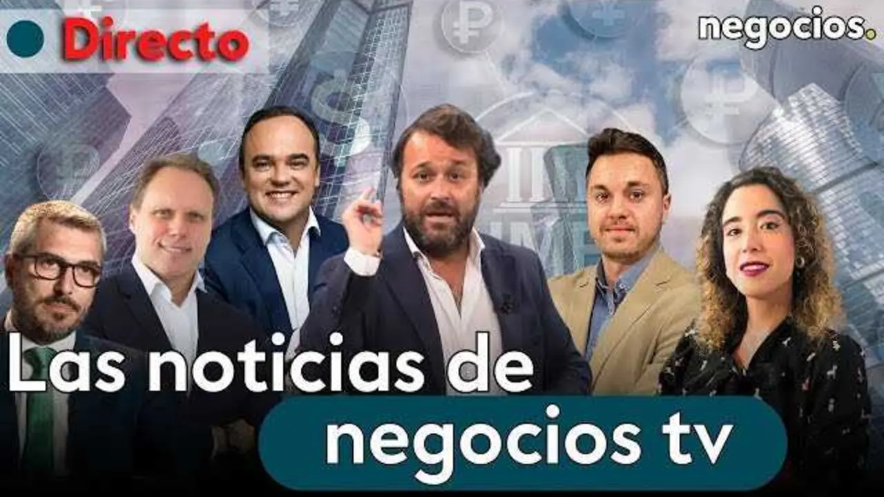 Imagen destacada de Negocios TV mostrando su transmisión en directo con gráficos económicos y mapas geopolíticos<br>                        <br>                        <br>                        <br>                      