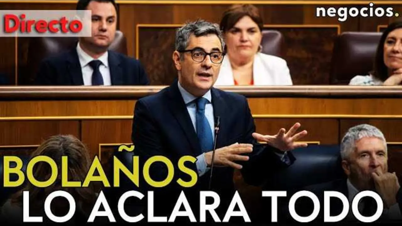 Félix Bolaños durante su comparecencia institucional desde La Moncloa ante la prensa y los medios de comunicación.<br>                        <br>                        <br>                        <br>                      