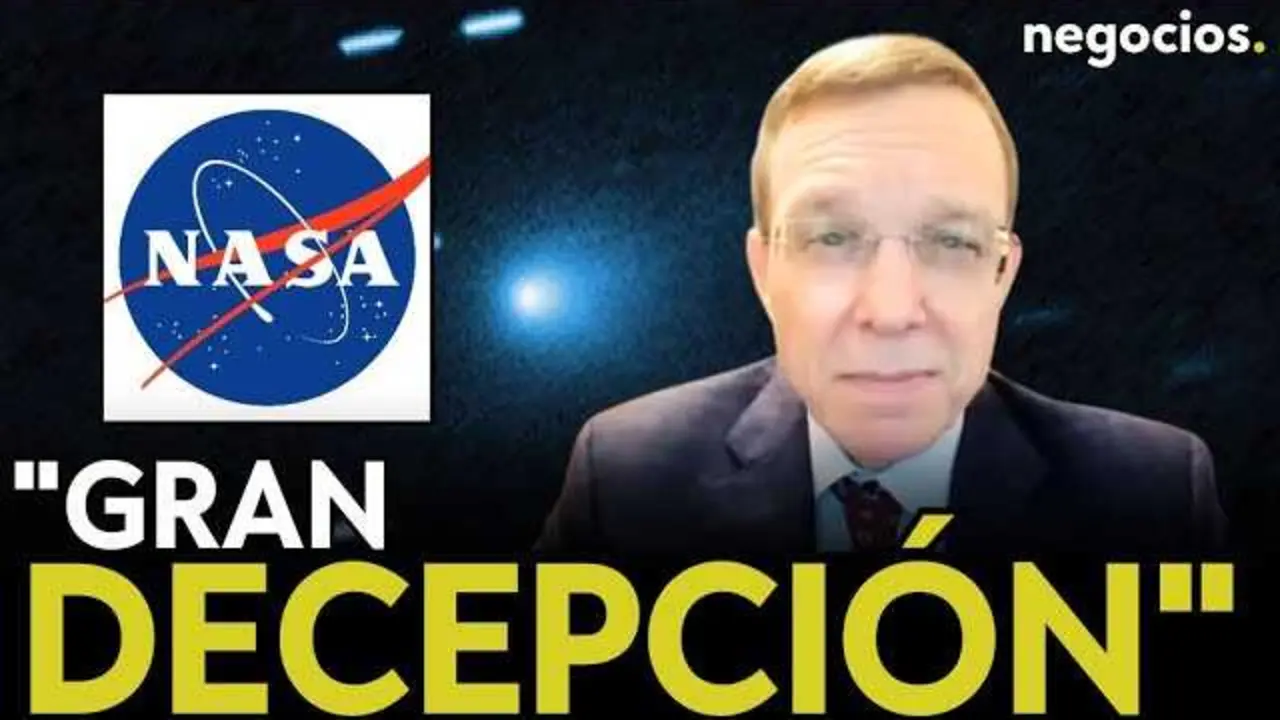 Captura de pantalla del vídeo de Negocios TV donde Avi Loeb habla sobre las anomalías de 3I/Atlas y la decepción con la presentación oficial de la NASA.<br>                        <br>                        <br>                        <br>                      