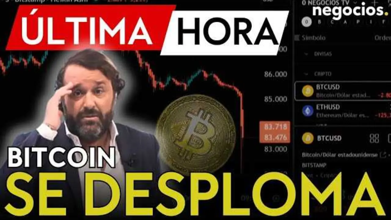 Gráfico mostrando la brusca caída del valor de Bitcoin en los mercados digitales<br>                        <br>                        <br>                        <br>                      