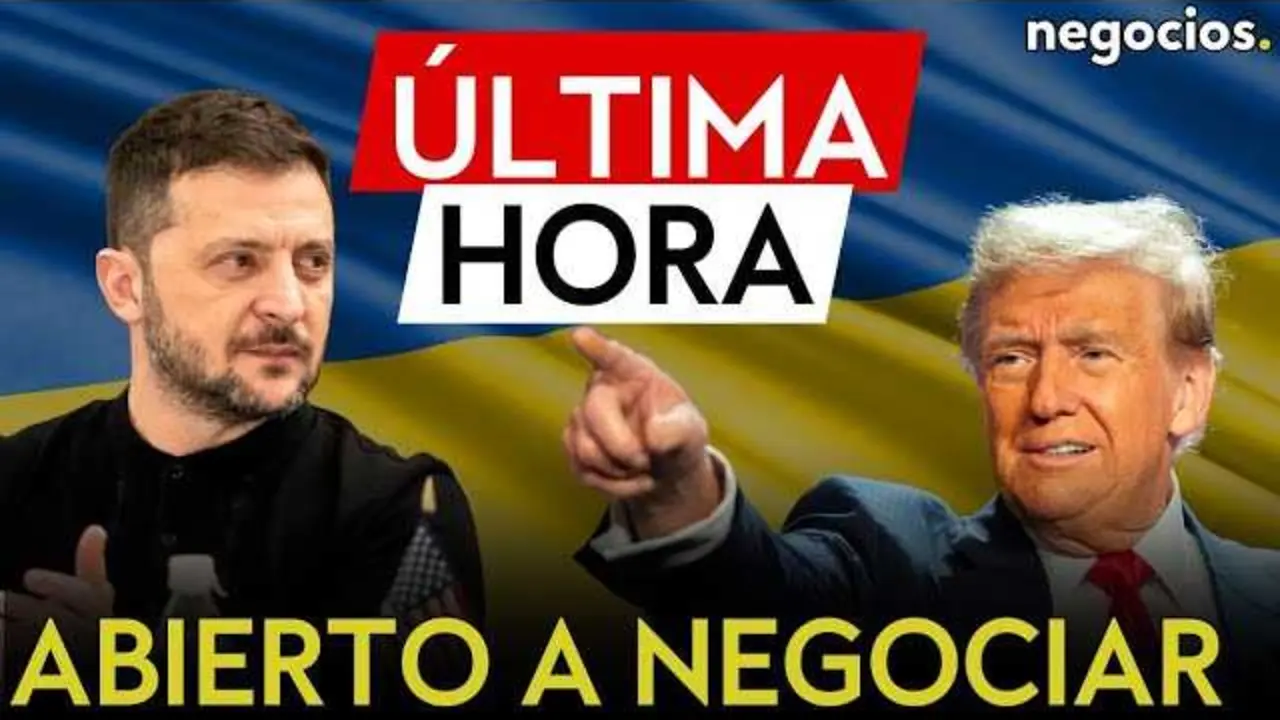 Fotografía del presidente Volodímir Zelenski durante una rueda de prensa reciente sobre las negociaciones de paz<br>                        <br>                        <br>                        <br>                      