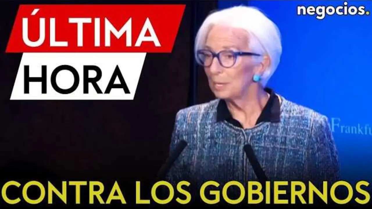 Christine Lagarde durante su intervención, instando a la Unión Europea a actuar con urgencia para evitar una crisis económica.<br>                        <br>                        <br>                        <br>                      