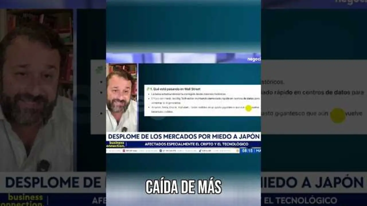 Gráfico que representa la volatilidad de los mercados financieros con referencias a Japón, IA y la Fed<br>                        <br>                        <br>                        <br>                      